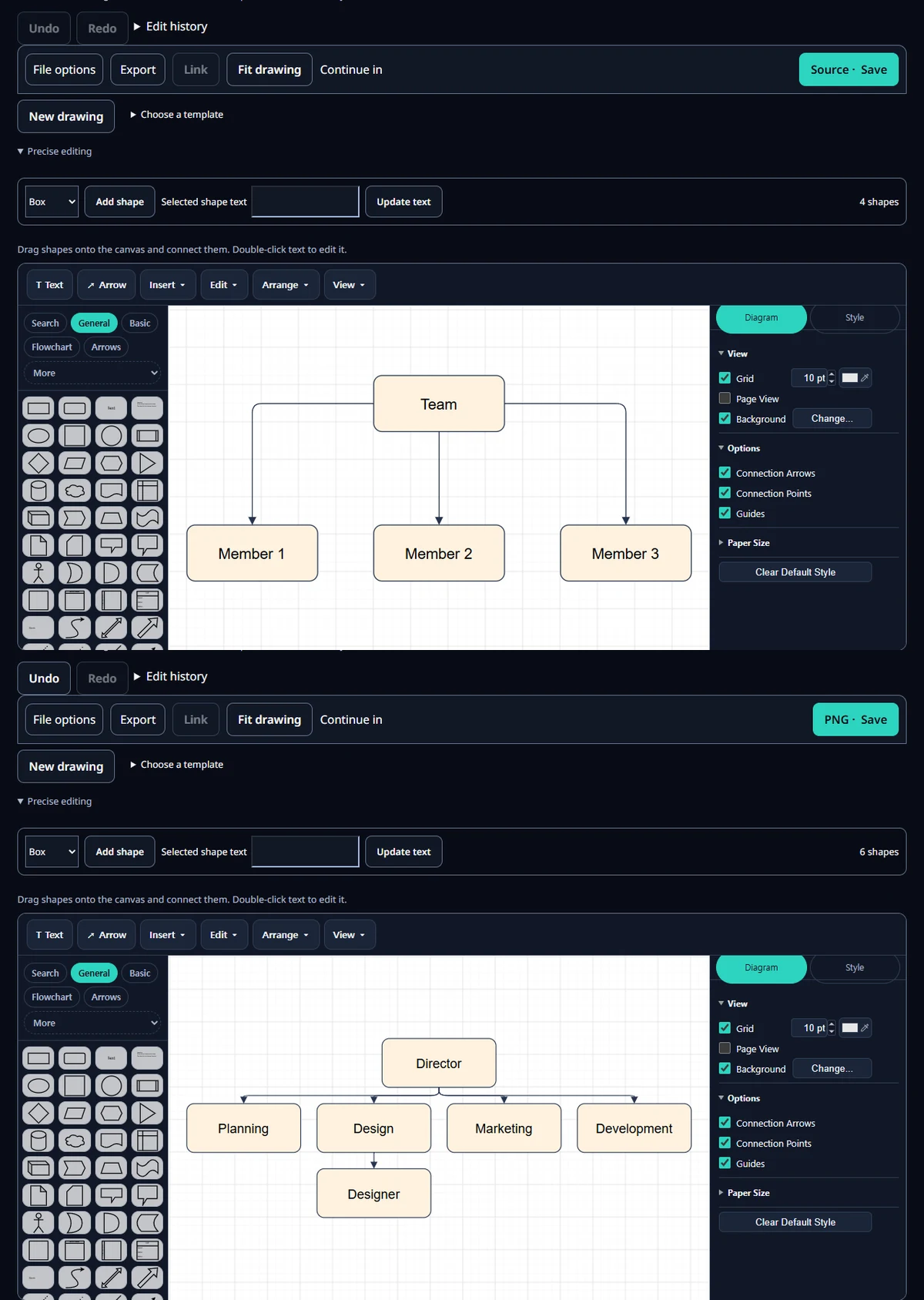 Making an org chart: rename, add people and export from a template ...