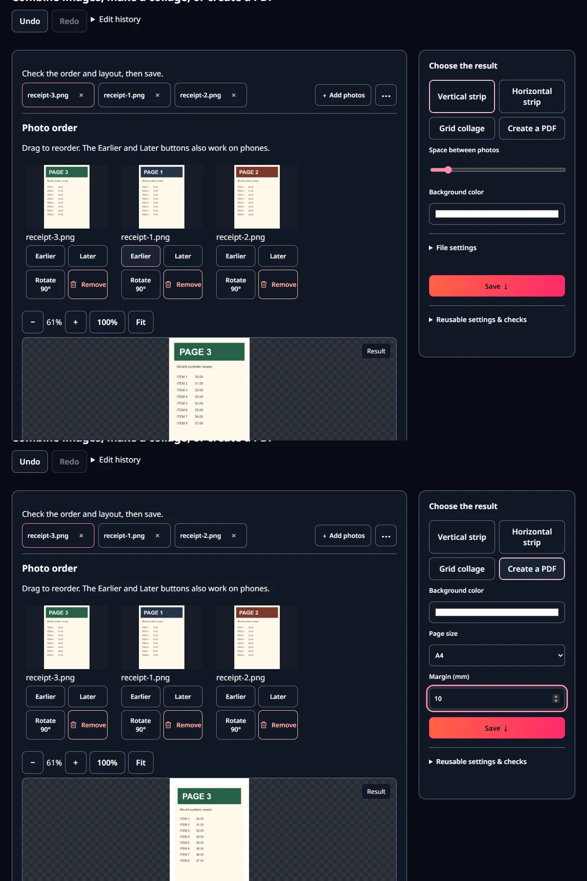 Actual input and settings screens from the current MiruKit tools.