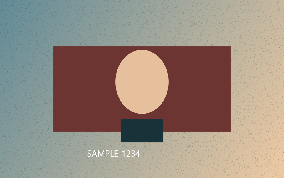 Our original illustration with a gradient, fine marks, shapes and text